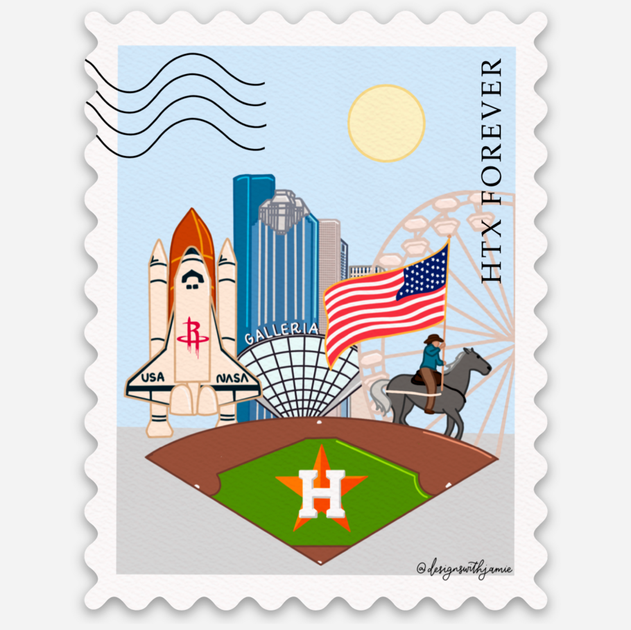 Houston Forever Stamp Sticker