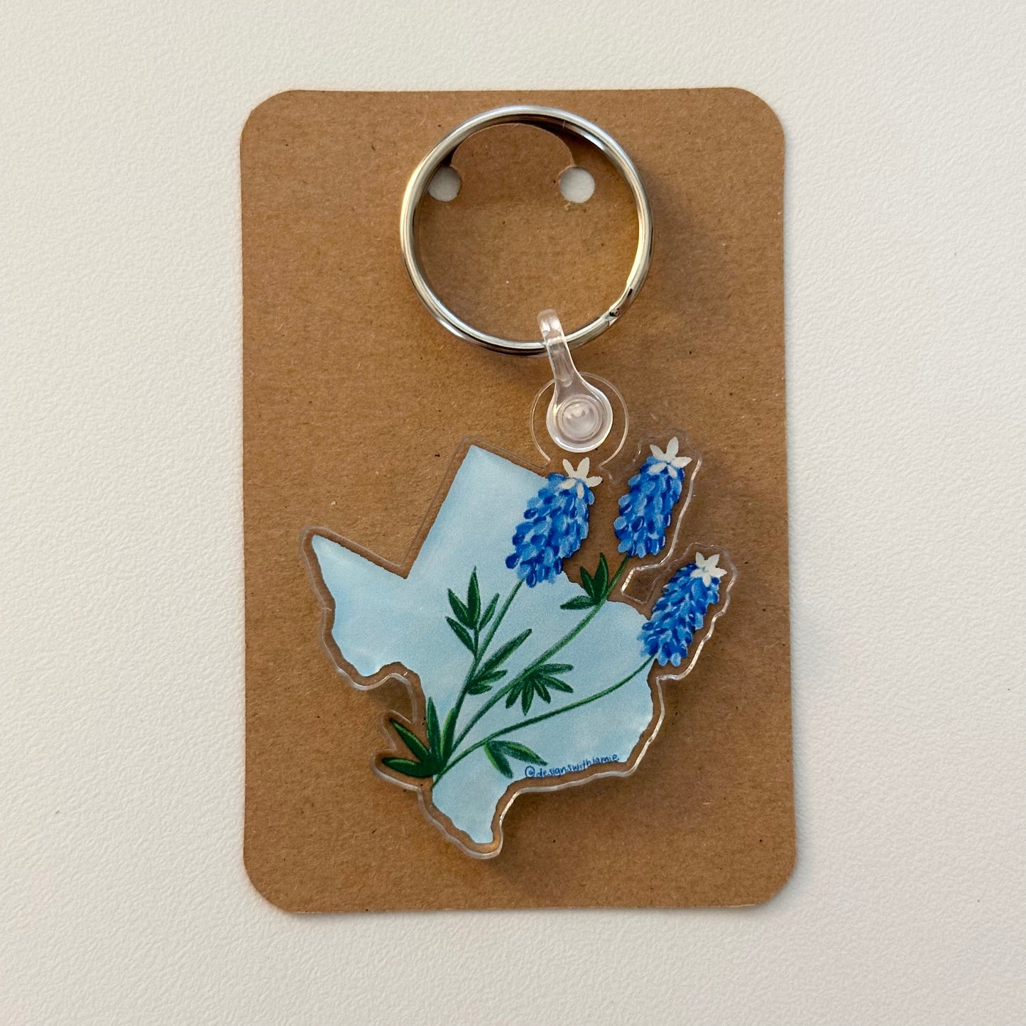 Bluebonnet Texas Keychain