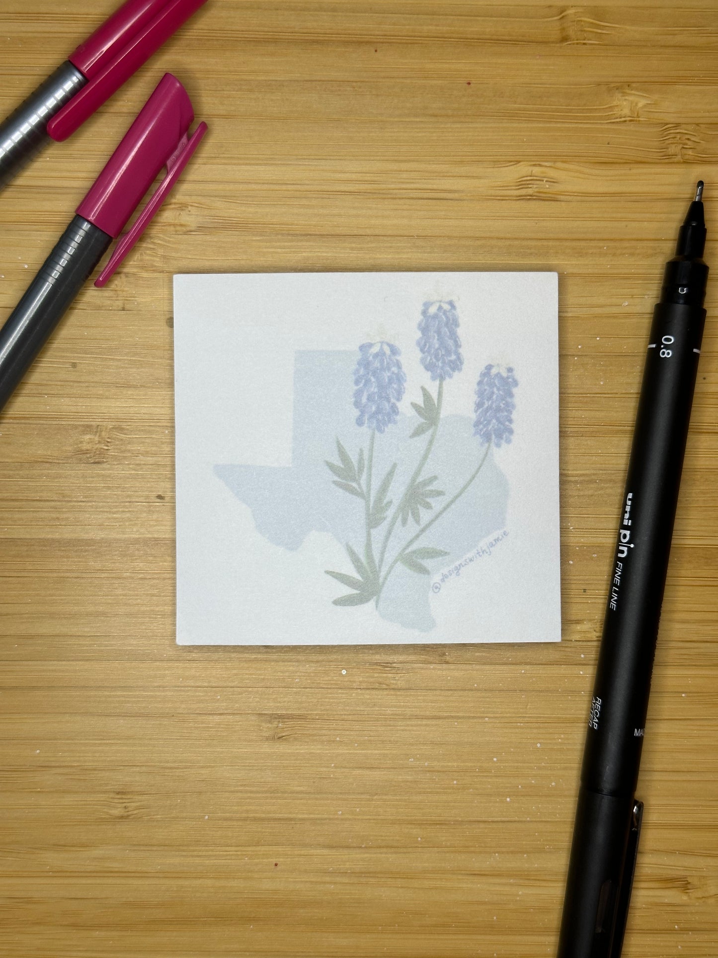 Texas Bluebonnet Sticky Notes