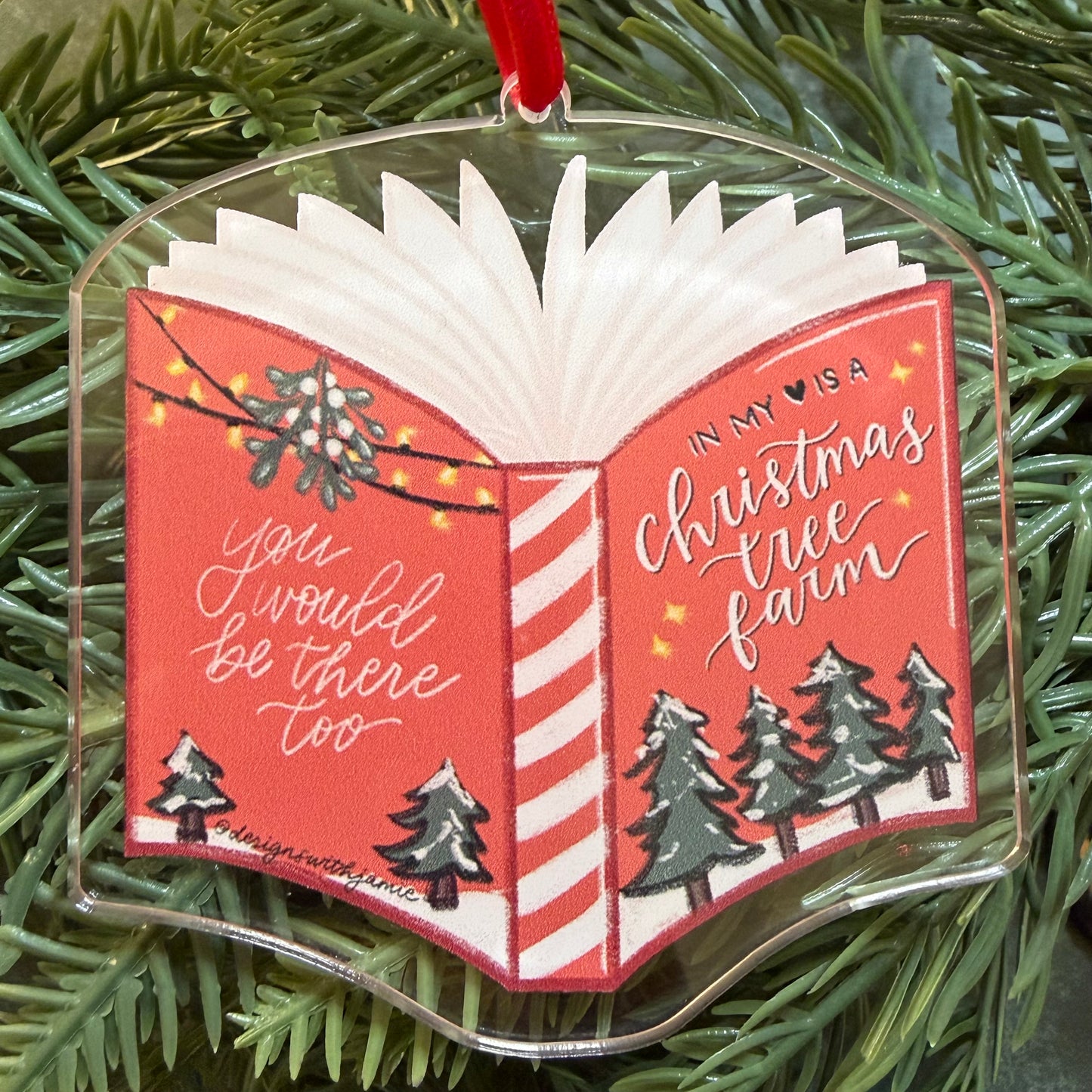 Christmas Tree Farm Book Christmas Ornament