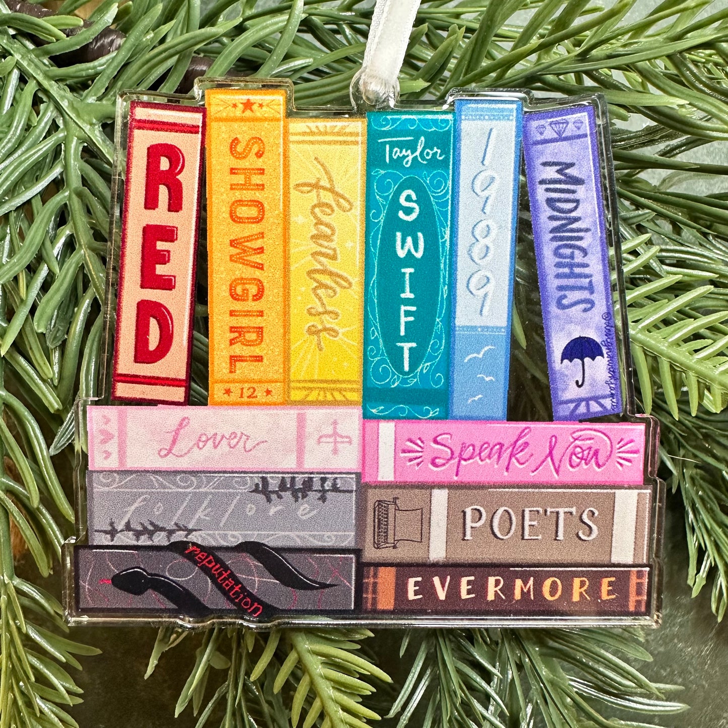Eras Bookstack Christmas Ornament