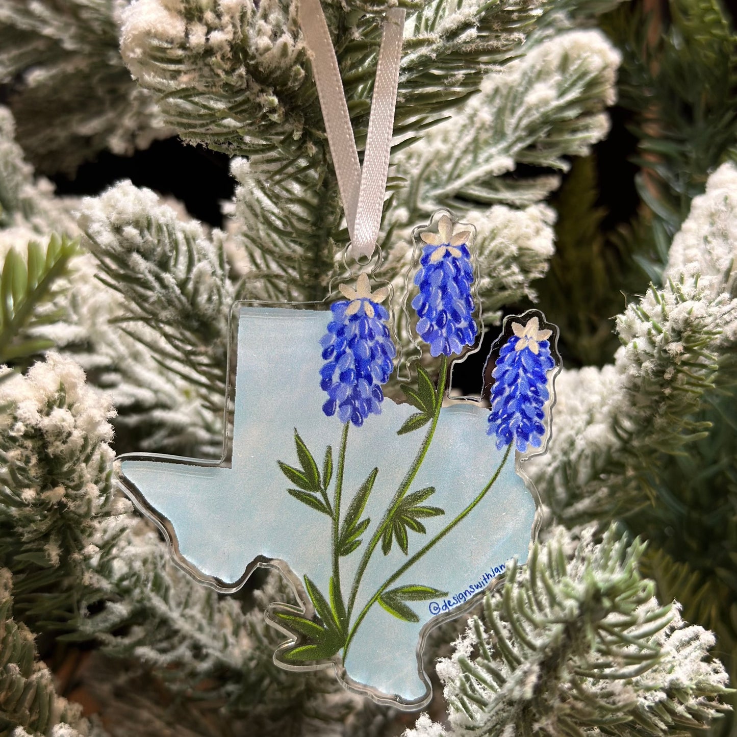 Texas Bluebonnet Christmas Ornament