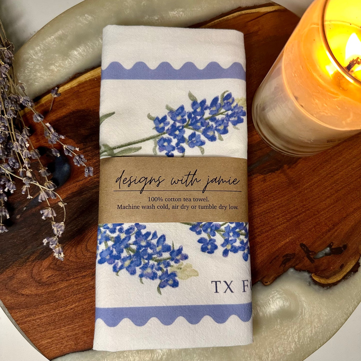 Bluebonnet Stamp Tea Towel