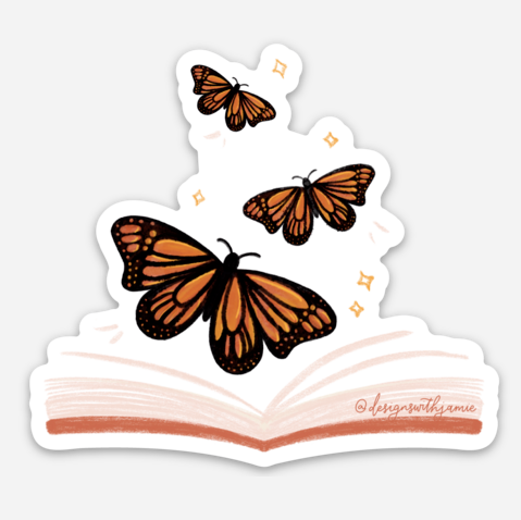 Book Butterfly Sticker
