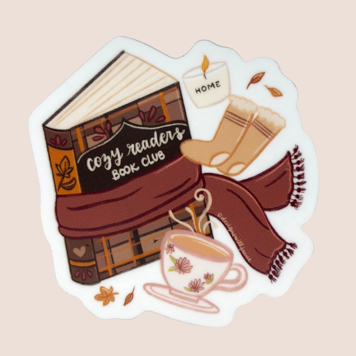 Cozy Readers Bookclub Fall Sticker