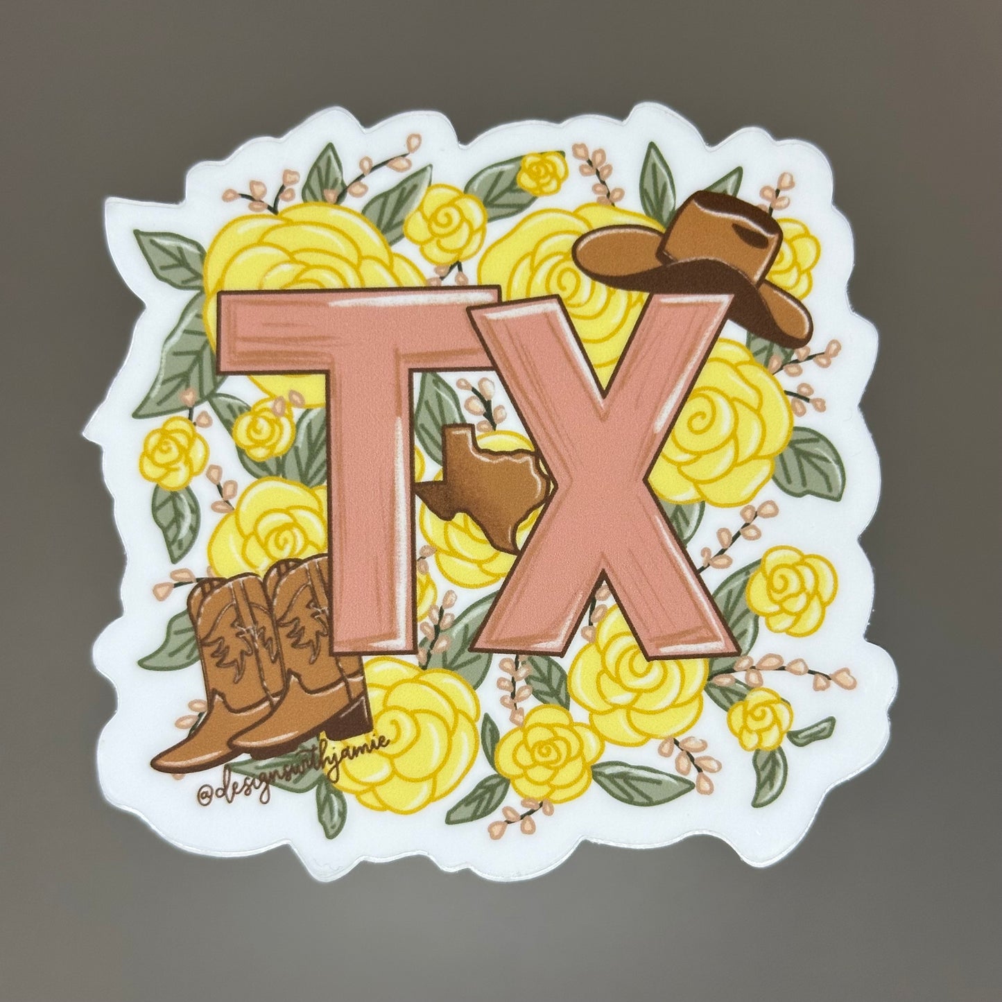 Texas Yellow Rose Sticker