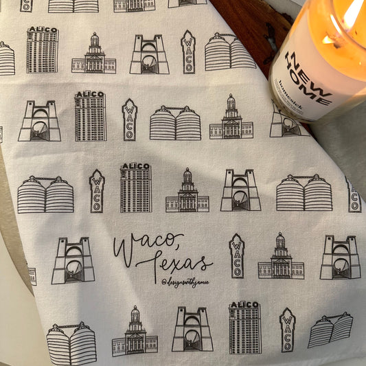 Waco Landmarks Tea Towel