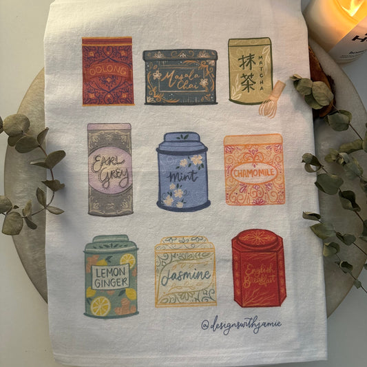 Tea Tins Tea Towel