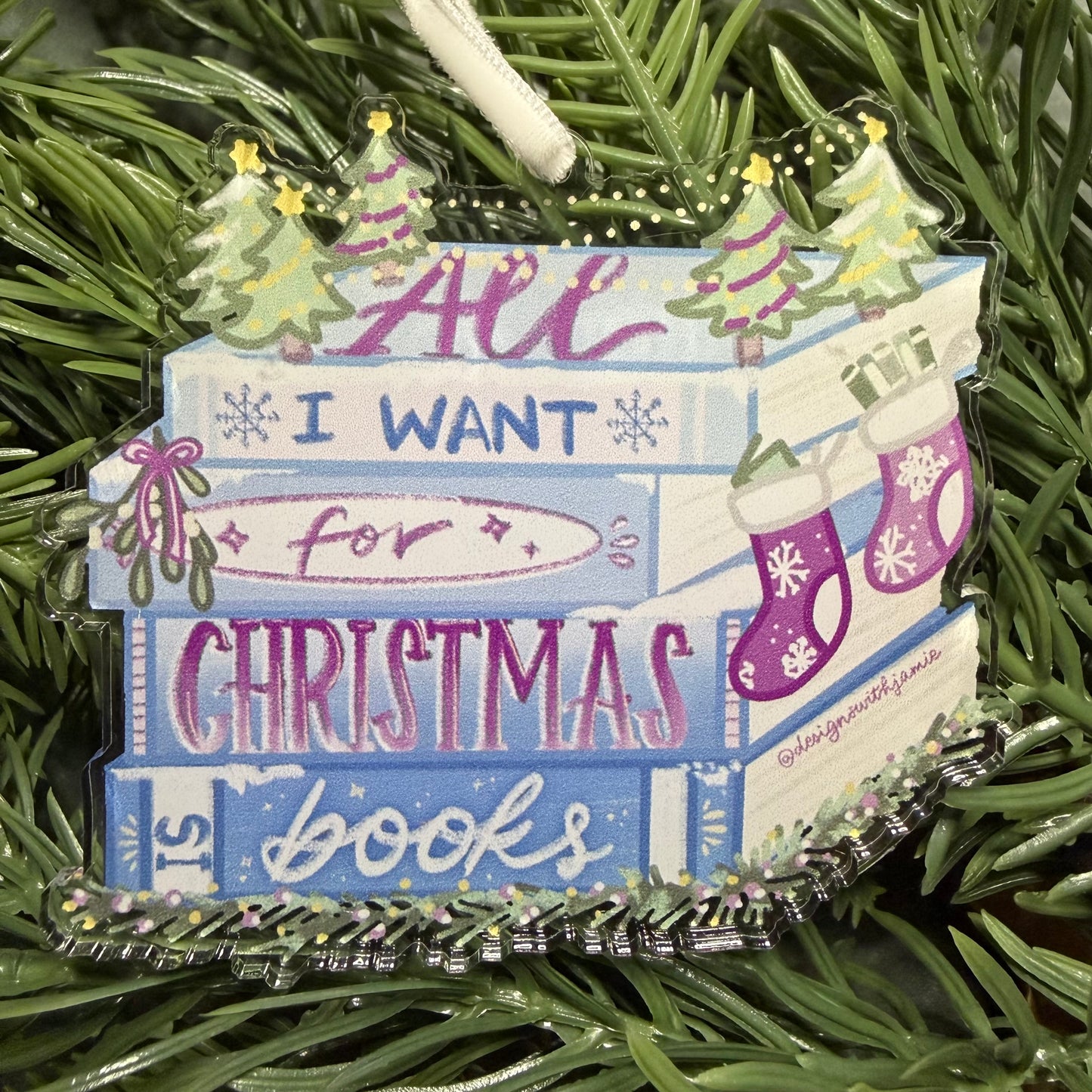 All I Want for Christmas is Books Ornament