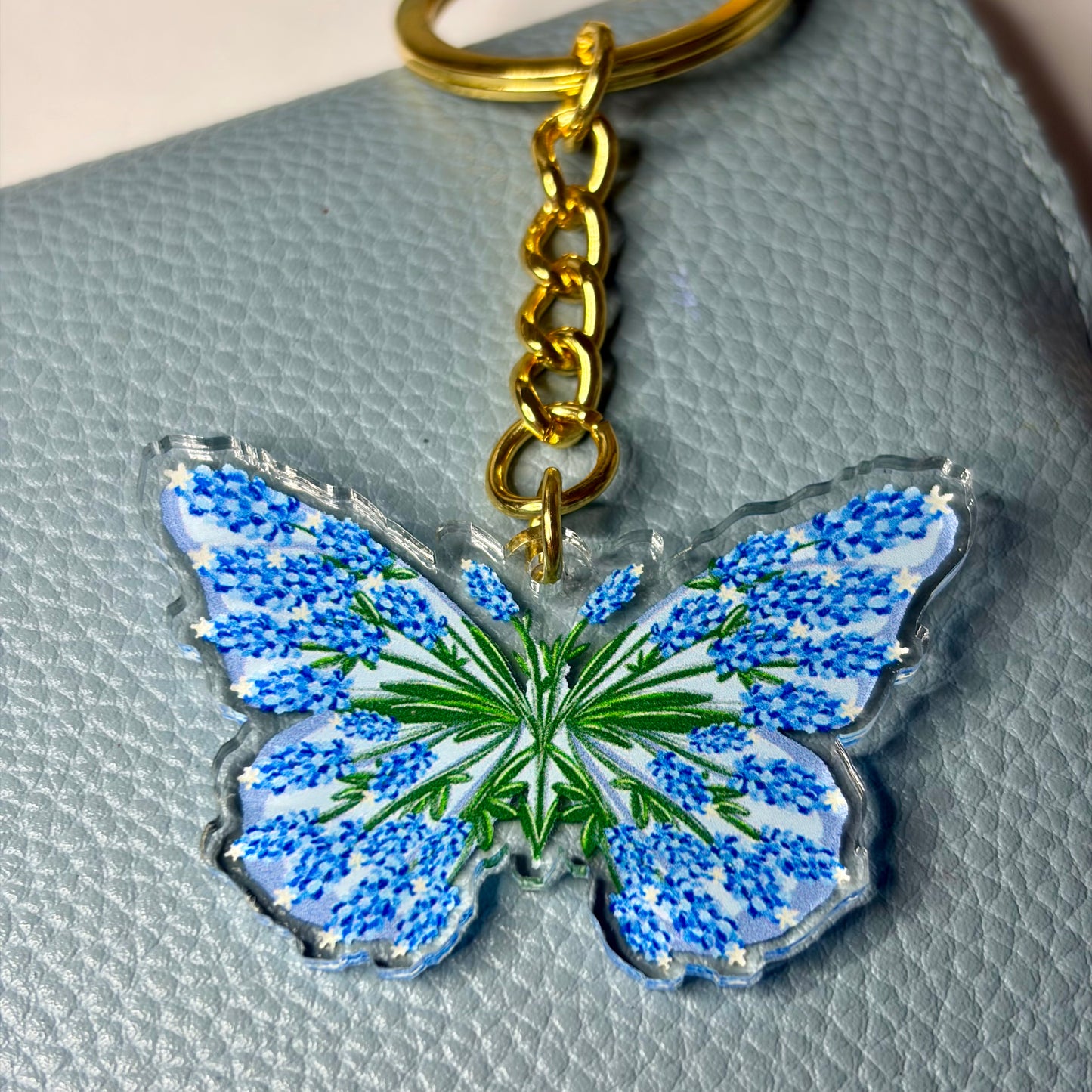 Bluebonnet Butterfly Keychain