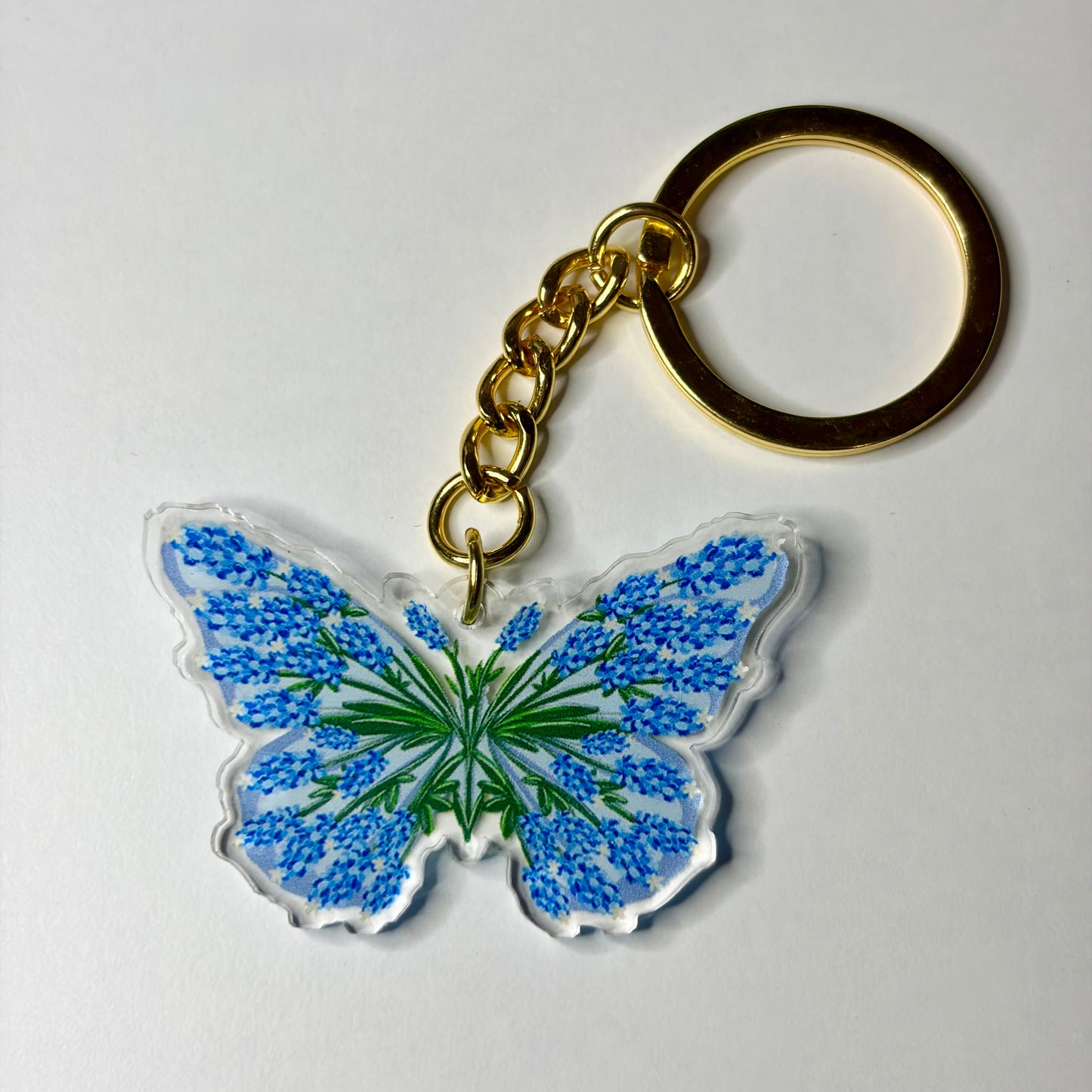 Bluebonnet Butterfly Keychain