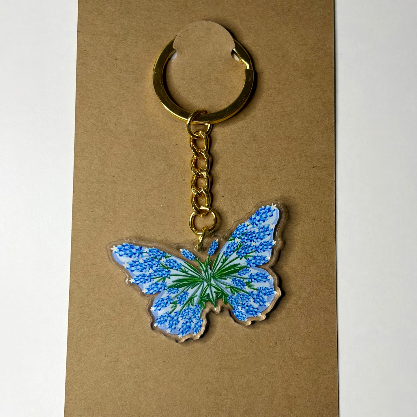 Bluebonnet Butterfly Keychain