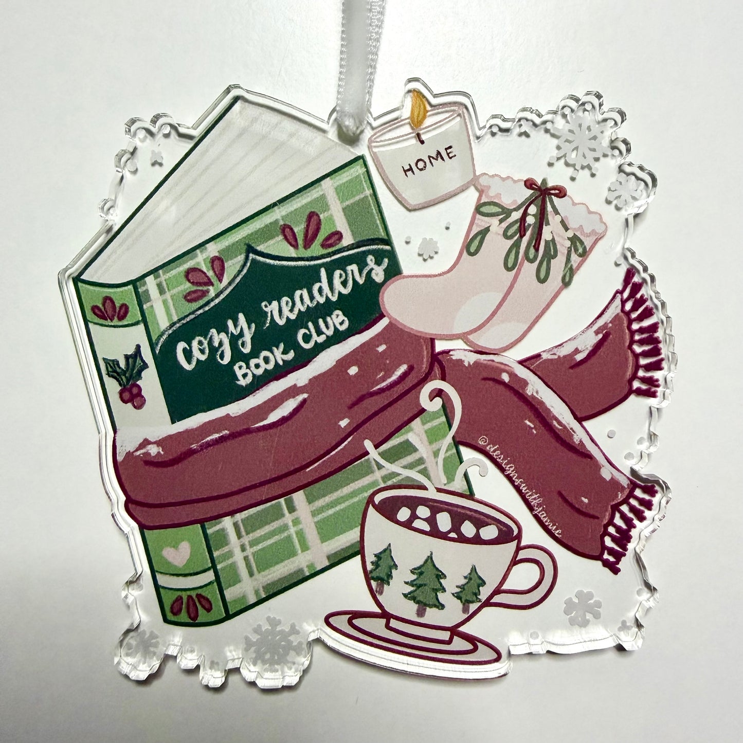 Cozy Reader's Book Club Christmas Ornament