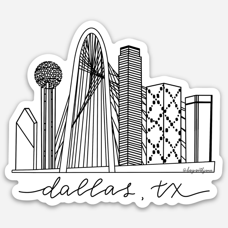 Dallas Skyline Sticker