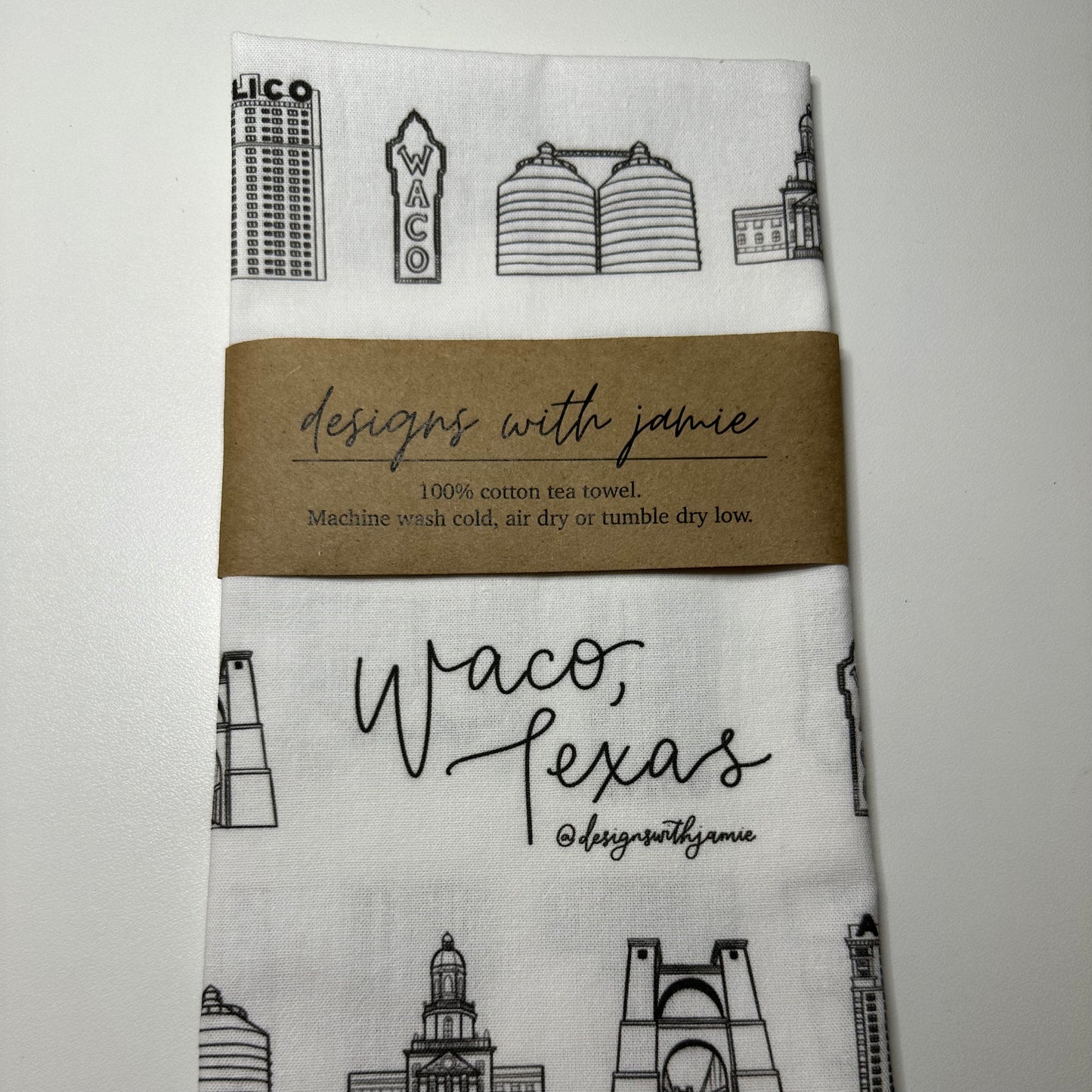 Waco Landmarks Tea Towel