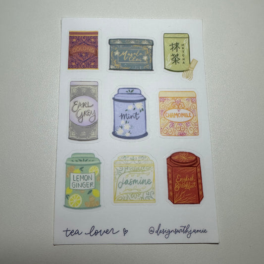 Tea Tins Sticker Sheet