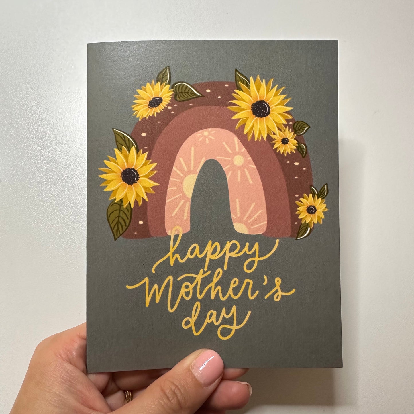 Mother's Day Card Sunflower Rainbow