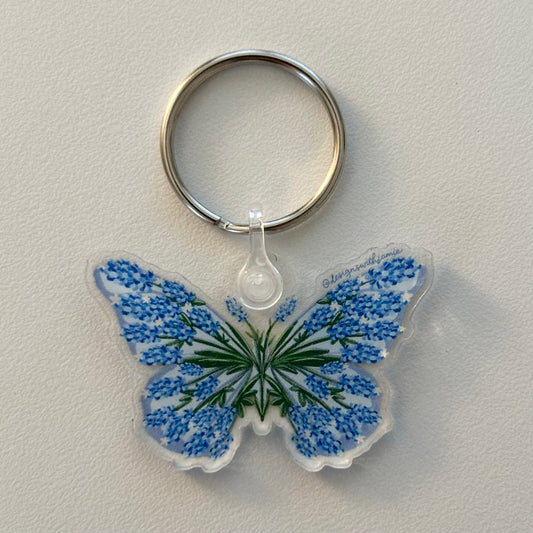 Bluebonnet Butterfly Keychain