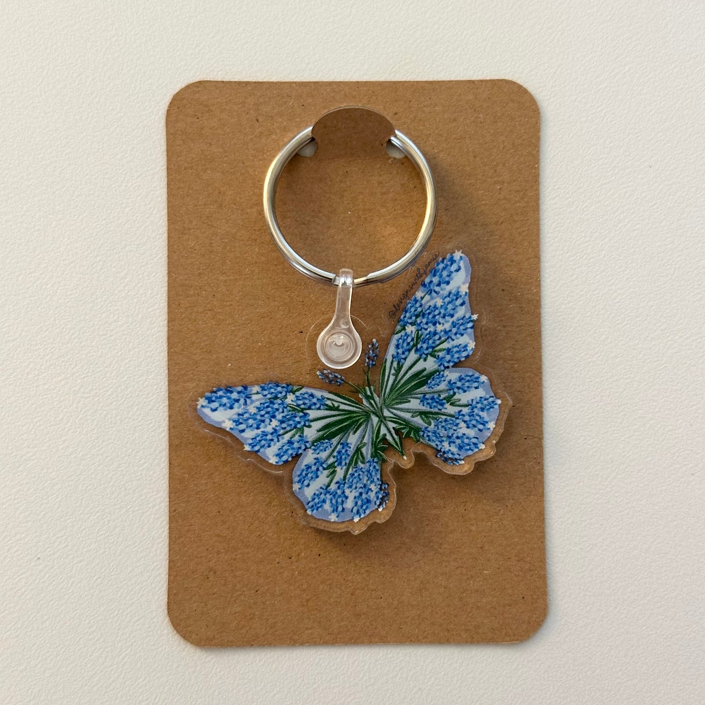 Bluebonnet Butterfly Keychain