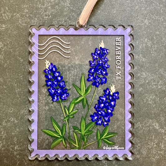 Bluebonnet Stamp Ornament