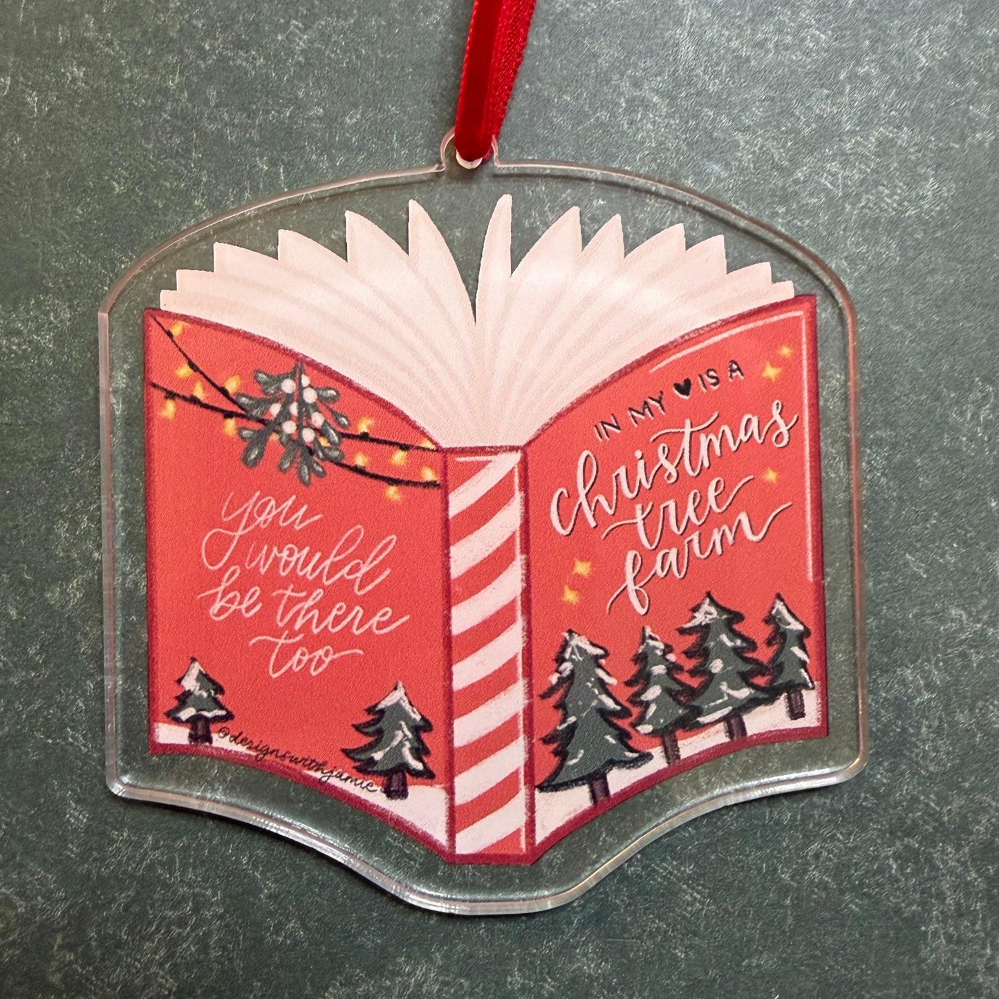 Christmas Tree Farm Book Christmas Ornament
