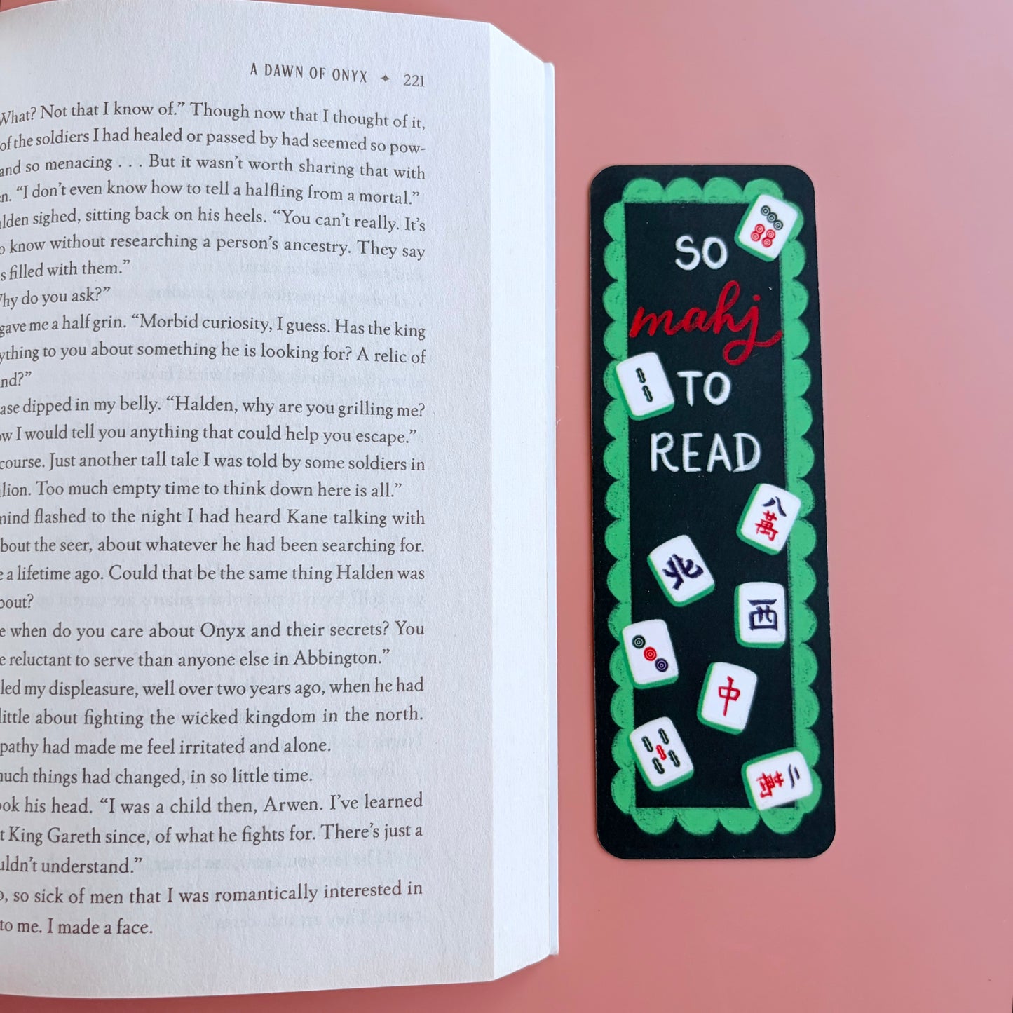 So Mahj to Read Mahjong Bookmark