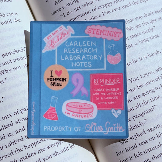 Ali Hazelwood The Love Hypothesis Carlsen Research Lab Notebook Sticker
