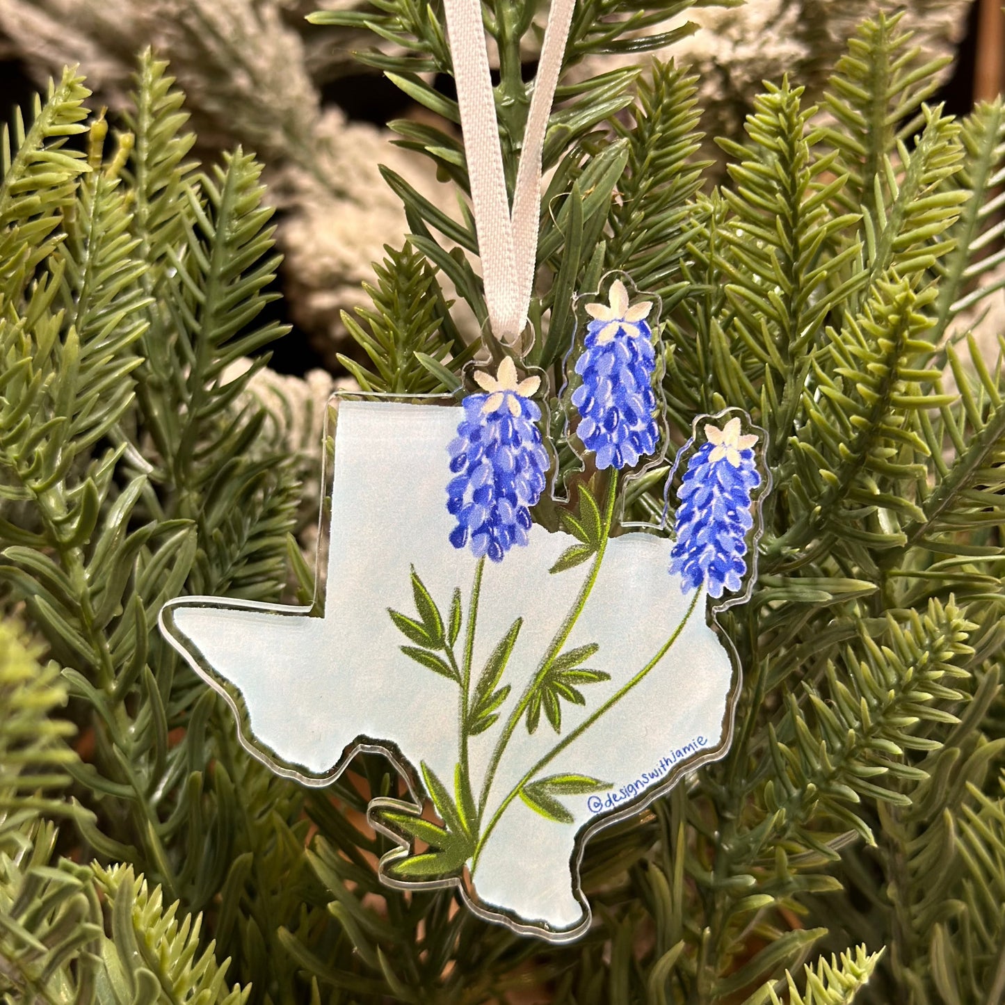 Texas Bluebonnet Christmas Ornament
