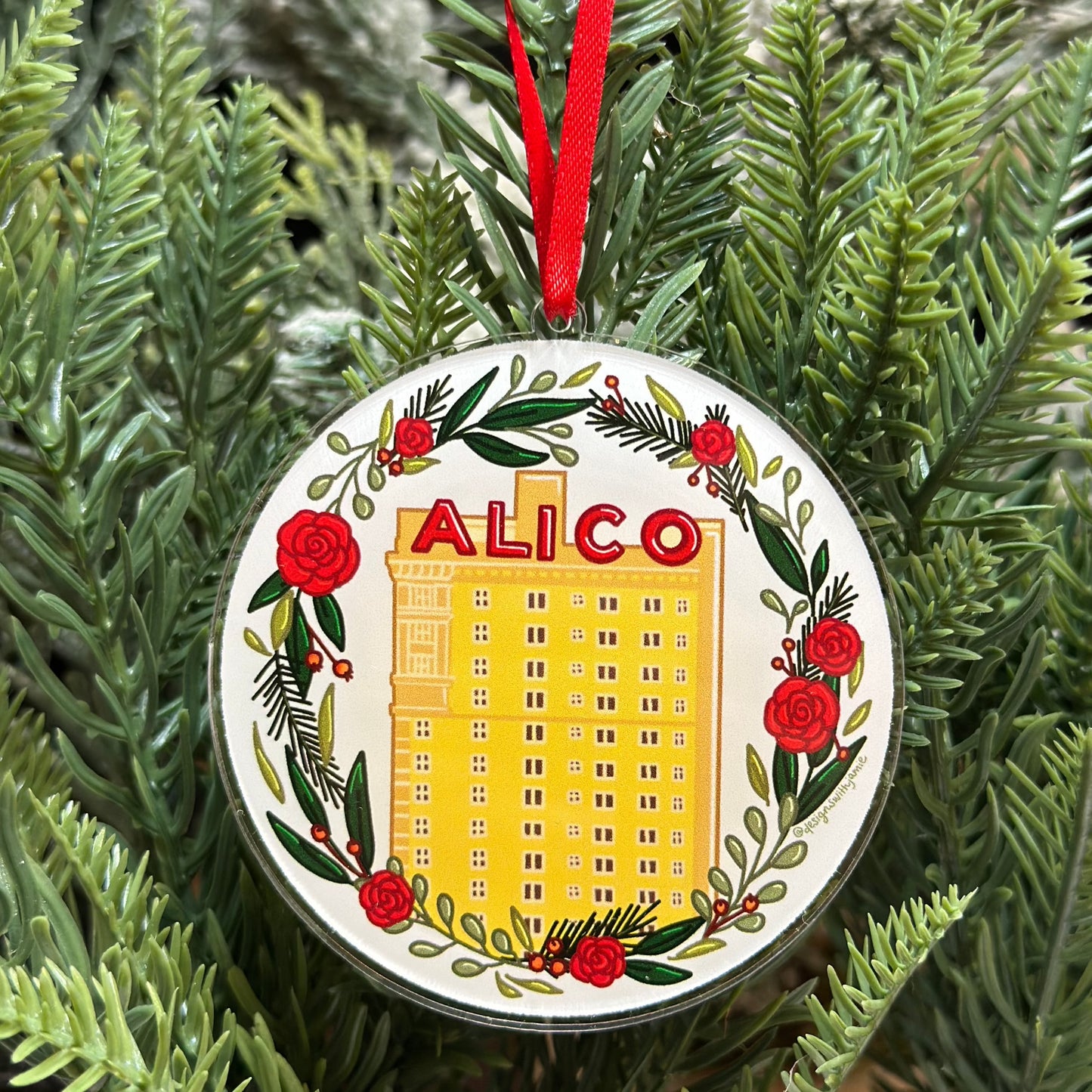 Alico Wreath Waco Christmas Ornament