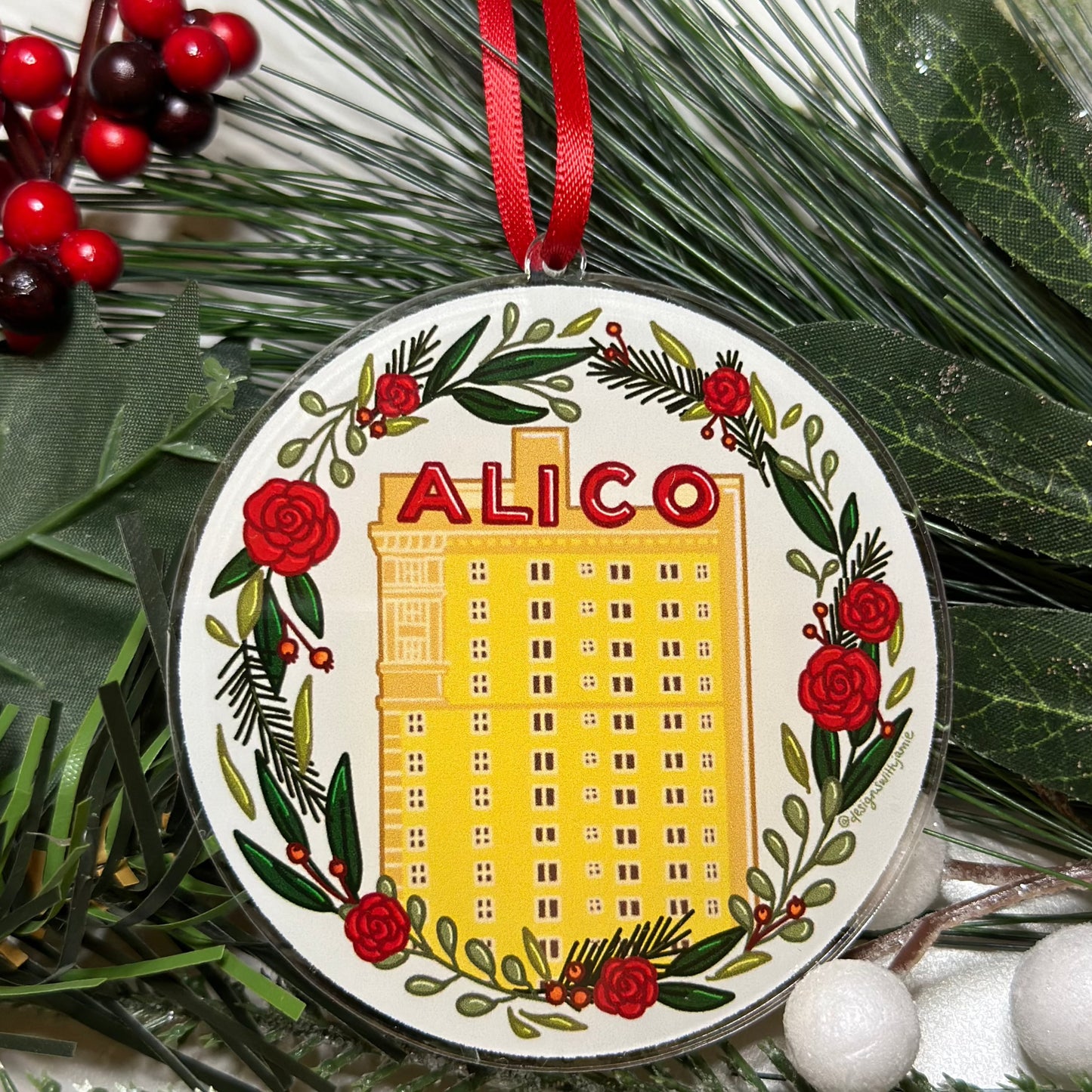 Alico Wreath Waco Christmas Ornament