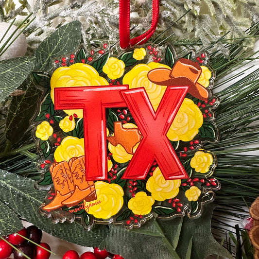 Texas Yellow Rose Ornament