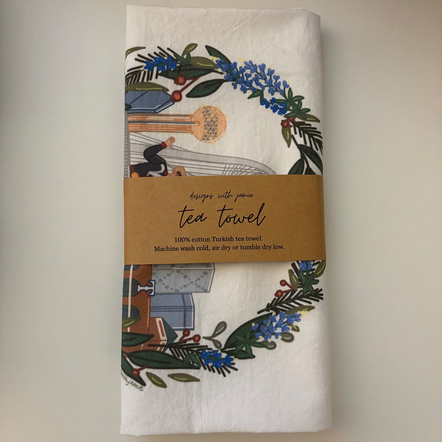 Dallas Wreath Tea Towel