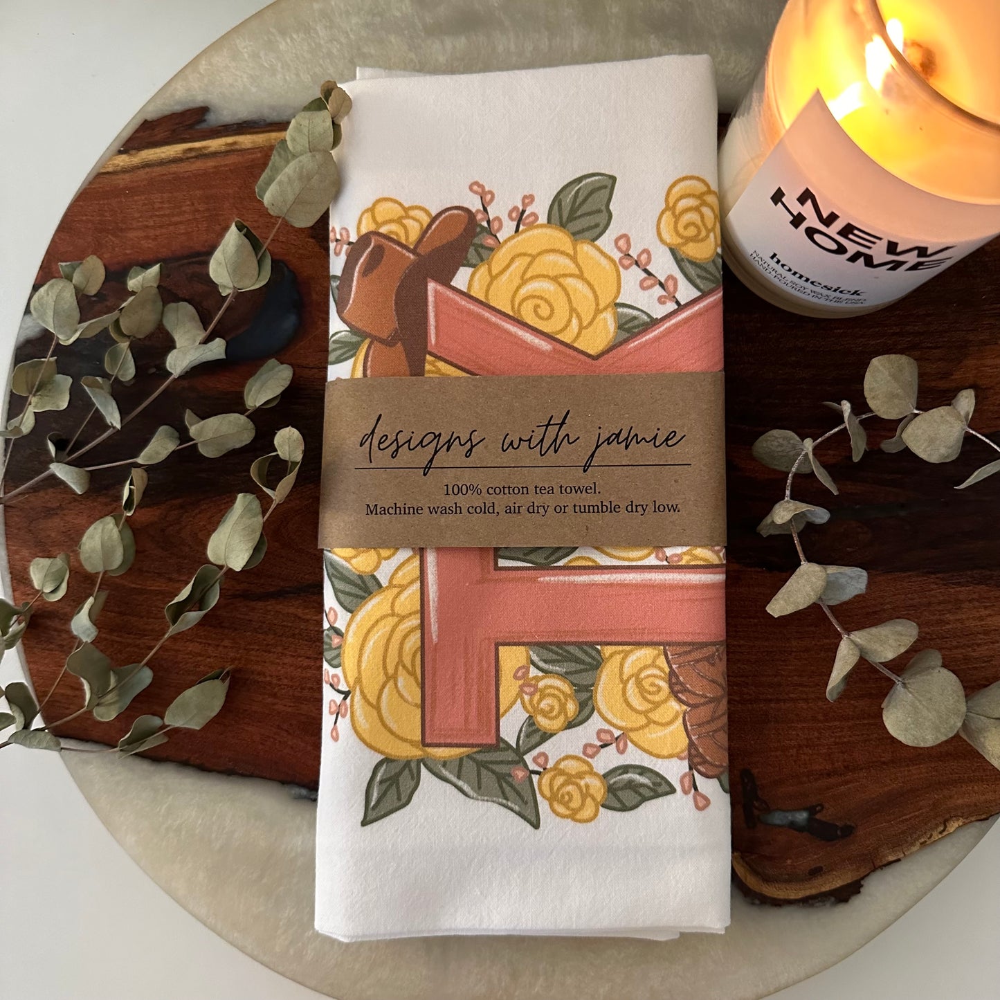 Texas Yellow Rose Tea Towel