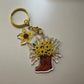 Howdy Sunflower Cowboy Boots Keychain