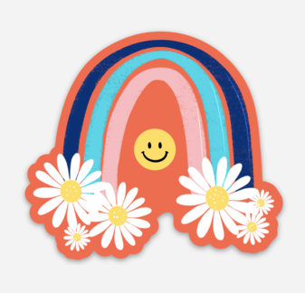 Daisy Rainbow Smiley Sticker