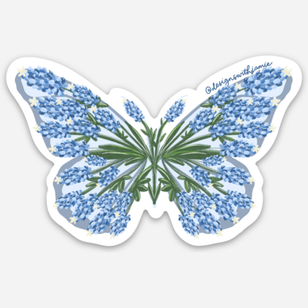 Bluebonnet Butterfly Sticker