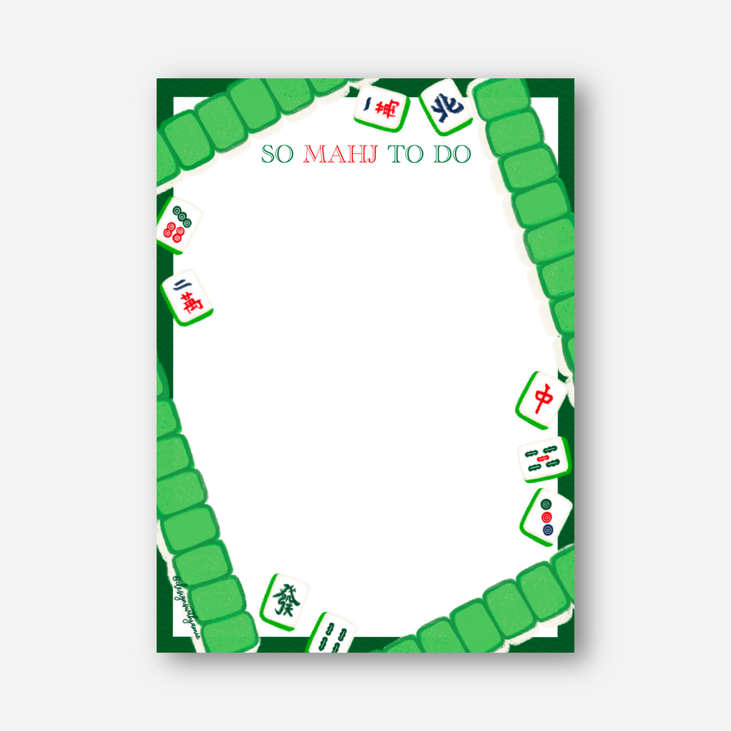 So Mahj to Do Mahjong Notepad