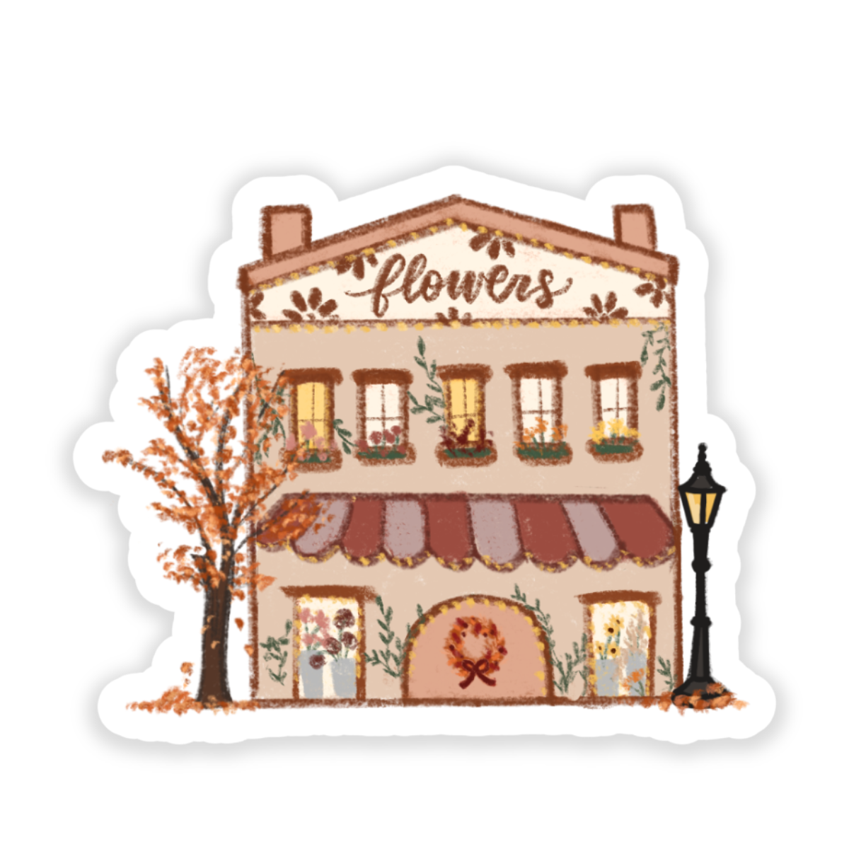 Fall Flower Shop Sticker