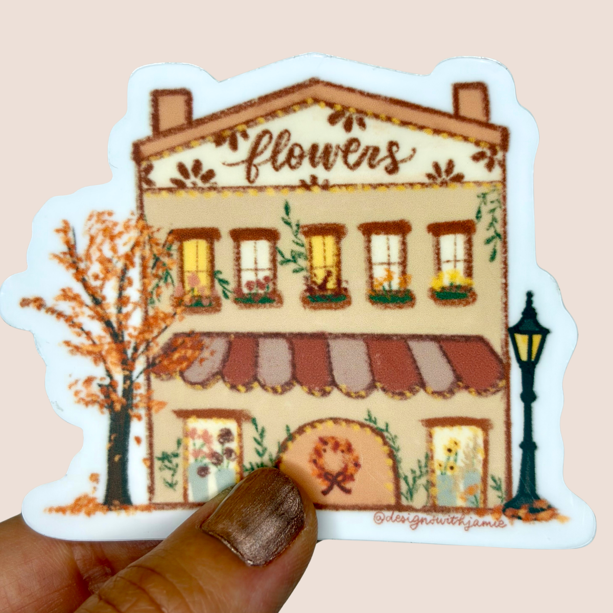 Fall Flower Shop Sticker