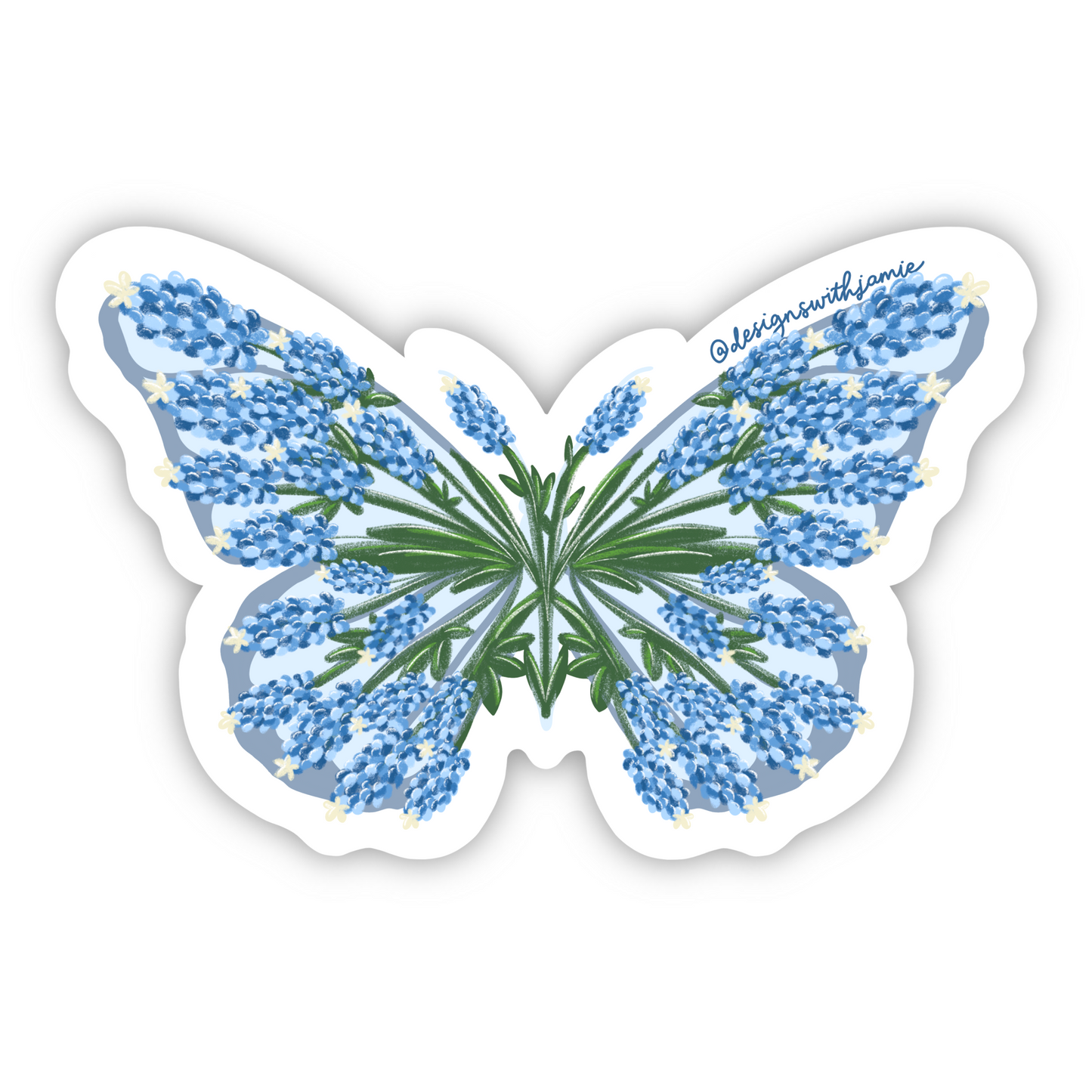 Bluebonnet Butterfly Sticker