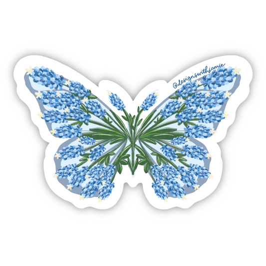 Bluebonnet Butterfly Sticker