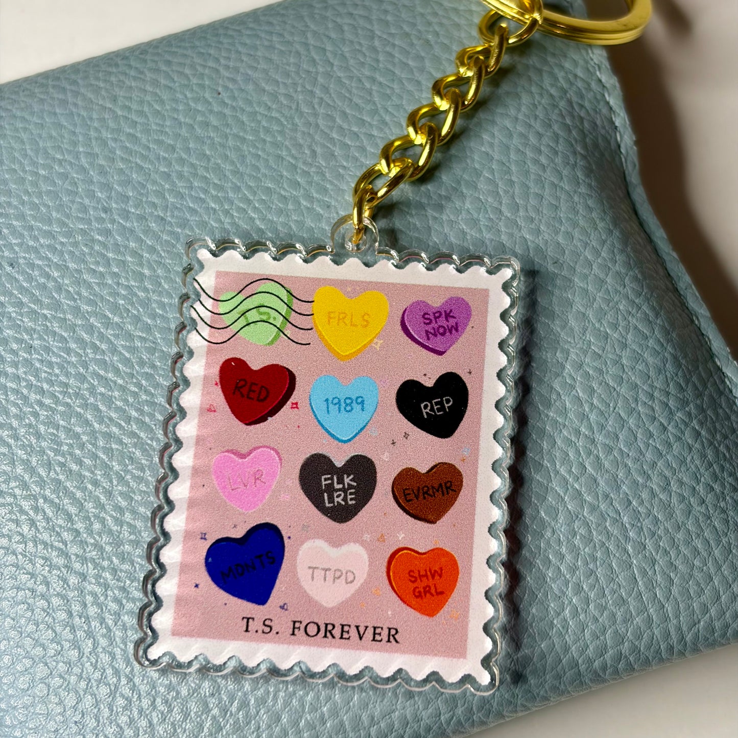 Taylor Swift Forever Stamp Keychain