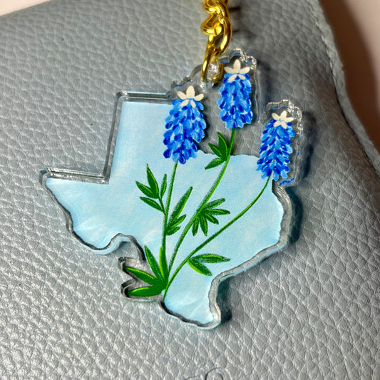 Bluebonnet Texas Keychain