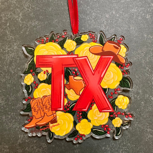 Texas Yellow Rose Ornament