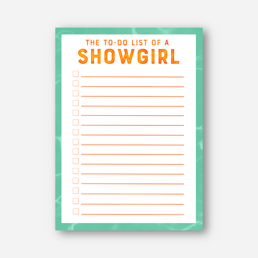 The To Do List of a Showgirl Notepad