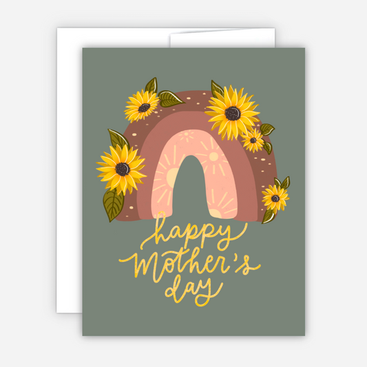 Mother's Day Card Sunflower Rainbow