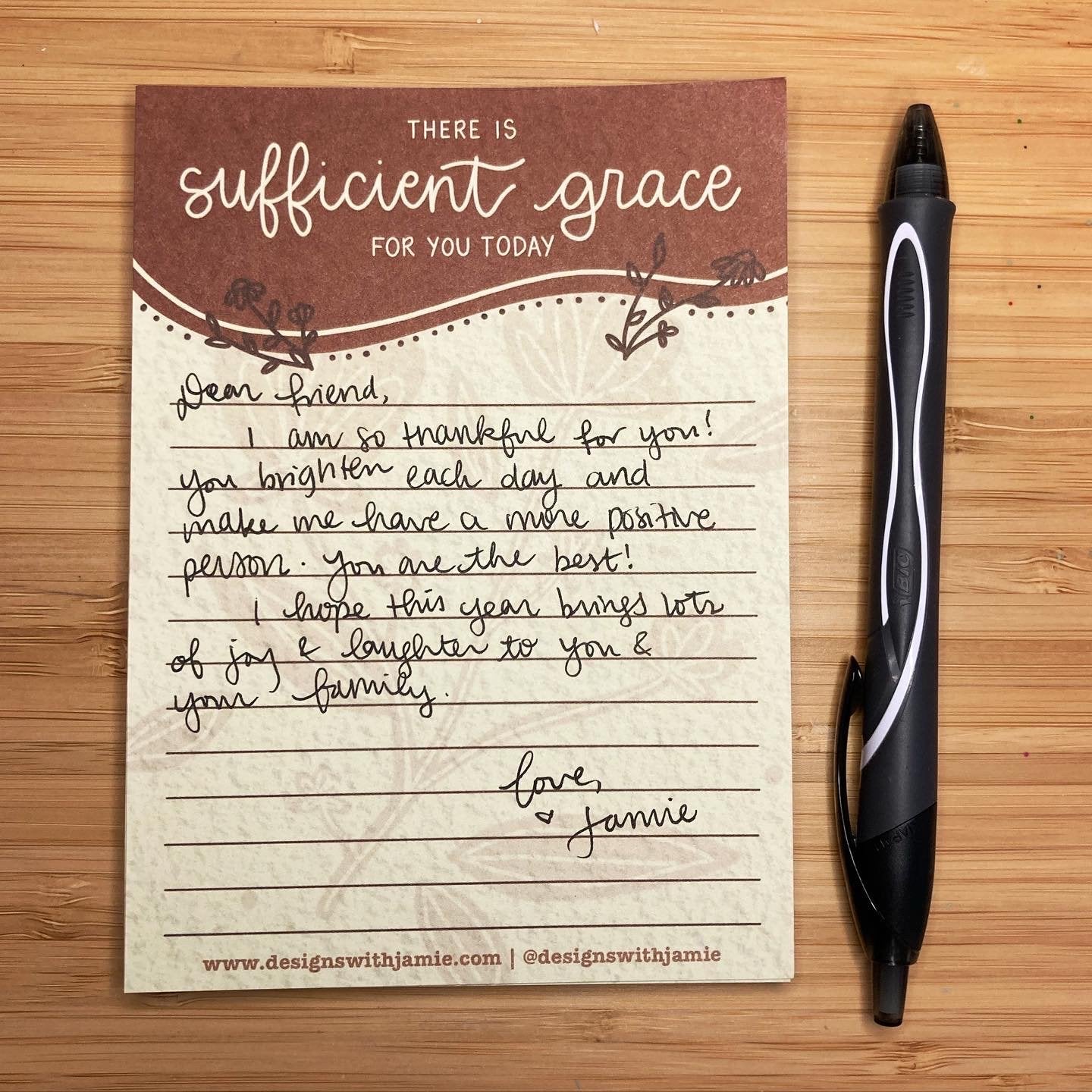 Sufficient Grace Notepad