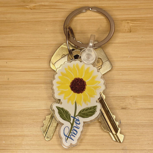 Sunflower Pray Keychain