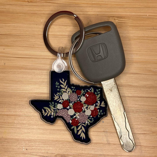 Texas Floral Keychain