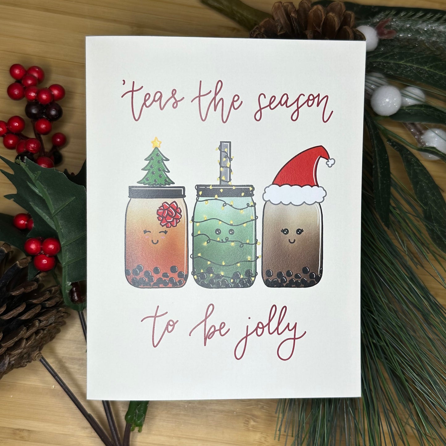 Teas the Season Boba Christmas Card